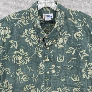 Vtg 90s Reyn Spooner Sz 3XL Hawaiian Popover Kloth Floral‎ Green bold Tropical